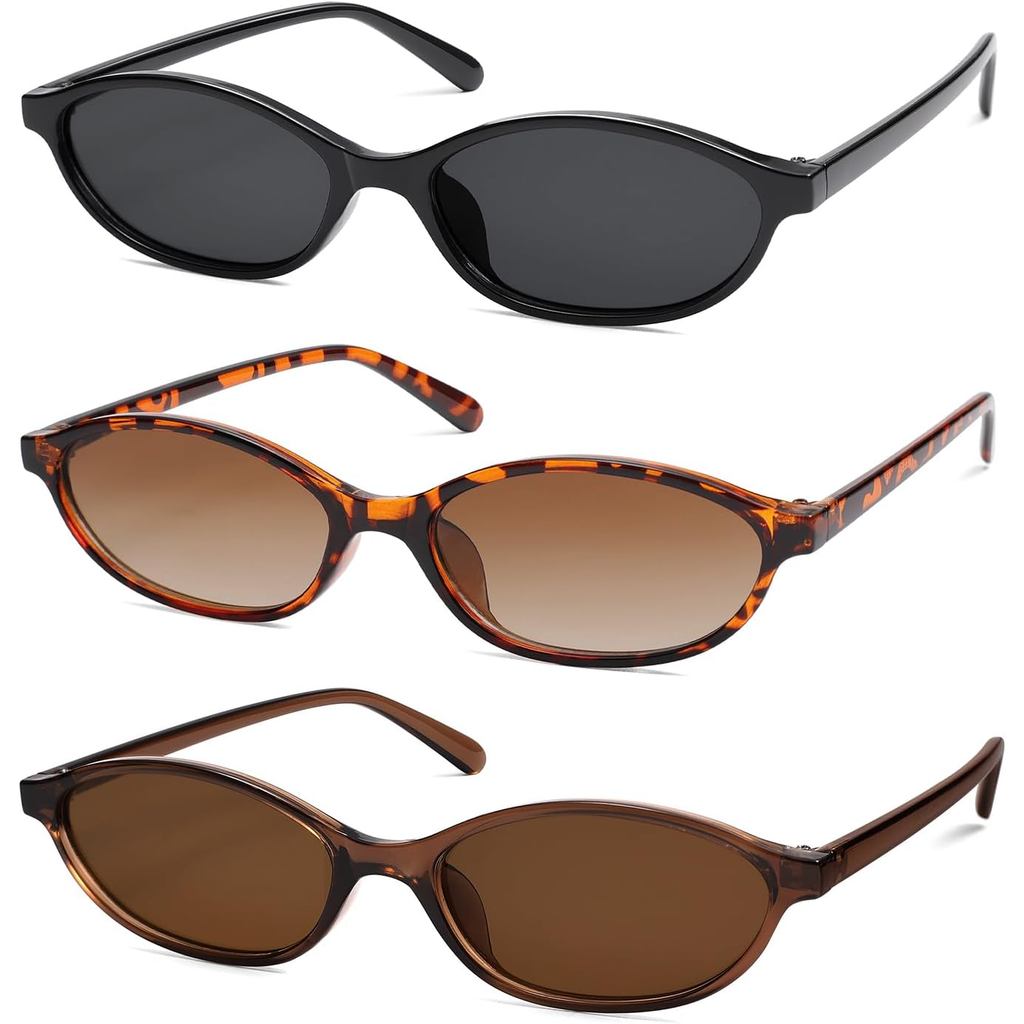 Óculos de Sol Retro Oval Cat Eye para Mulheres, Óculos de Sol Estreitos da Moda Millennial, Óculos de Sol de Designer AR