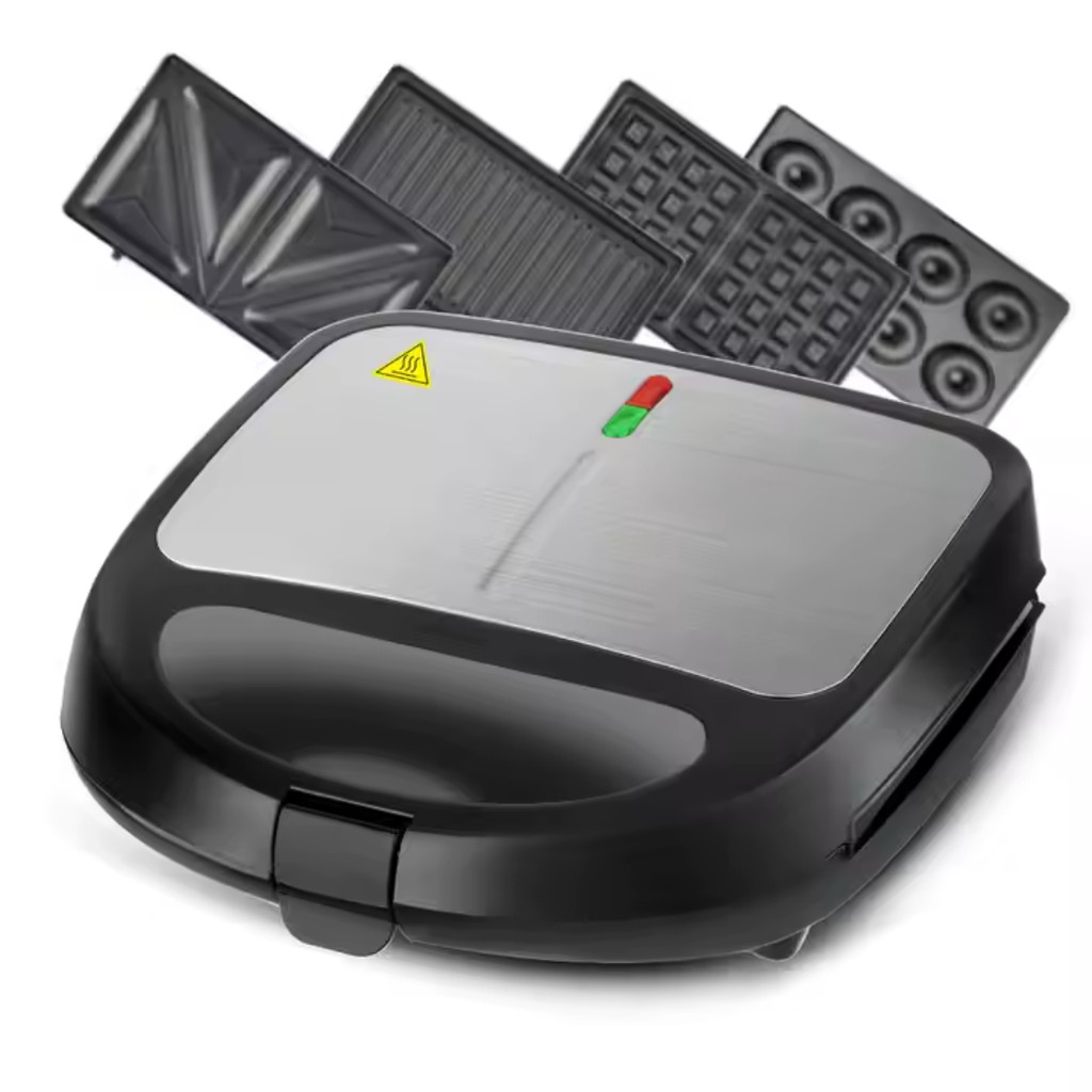 Grill 4 em 1 Waffle Sanduicheira Grill Donuts Antiaderente 110v e 220v