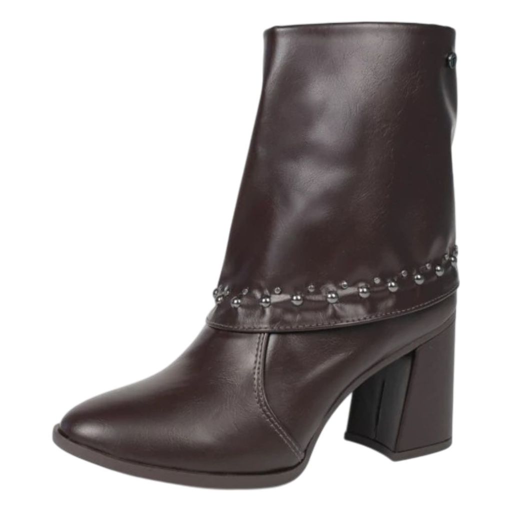 Bota Feminina Cano Baixo Salto Médio Capa Detalhes Tanara