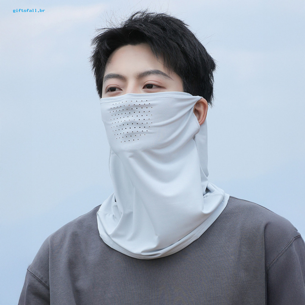 Ice Silk Face Guard Sunscreen Mask Full Uv Protection with Neck and Ear Cover Lightweight Breathable Sun Shield for Outd