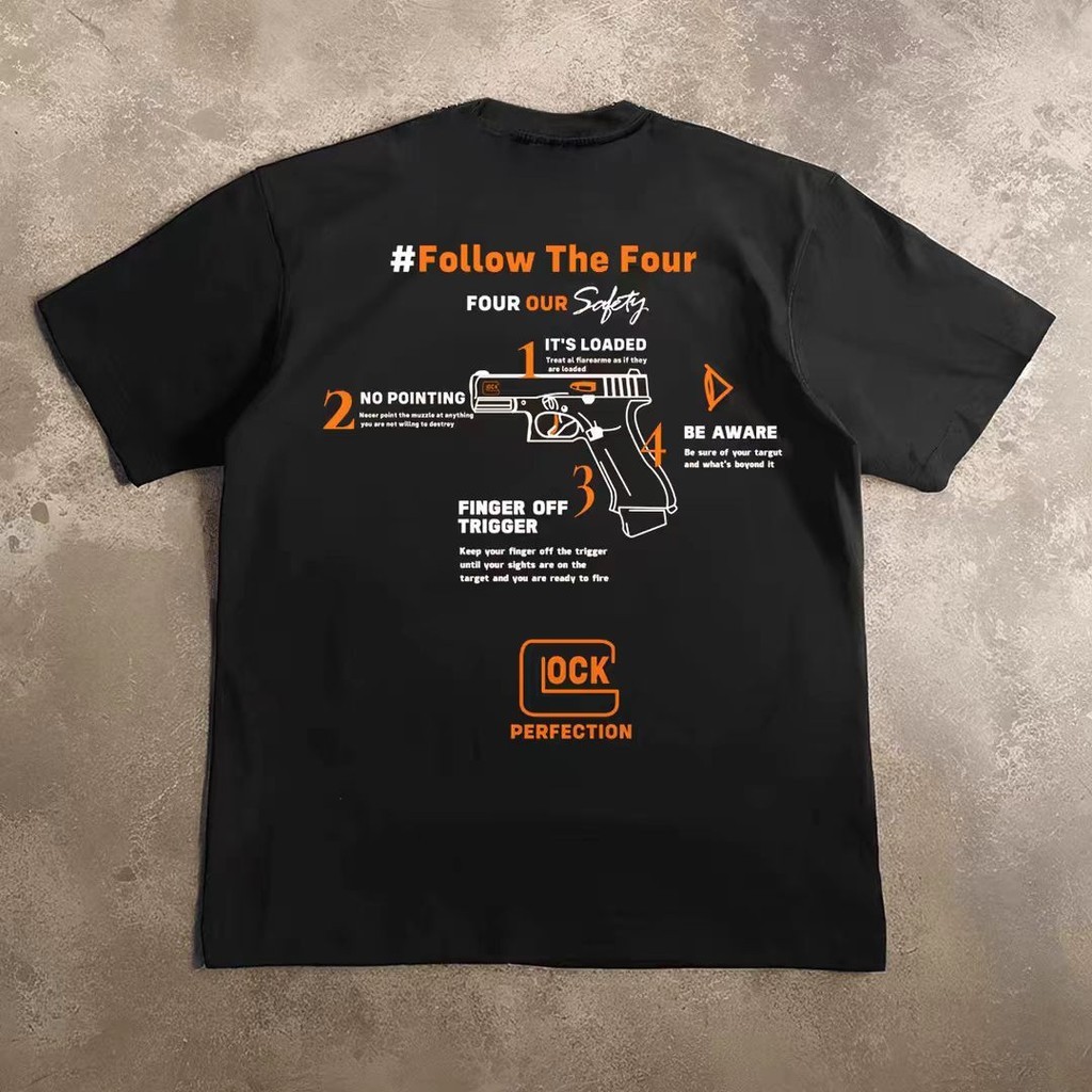 Estoque Pronto GLOCK 19X Comunidade Safety Four Rules Series Camiseta Ventilador Militar Treinamento De Competição Ao Ar