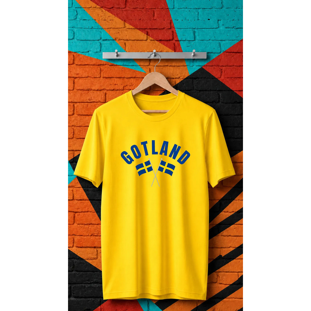 Camisa Camiseta Básica Adequado Gotland Ilha Da Suécia