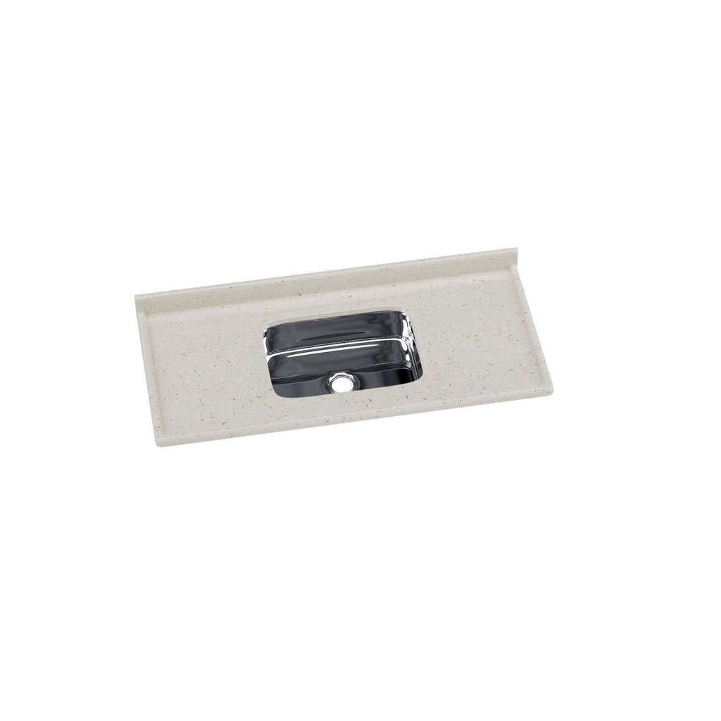 Pia de Cozinha Cuba Aço Inox Mármore Sintético 120CMX55CM Travertino Aj Rorato Travertino