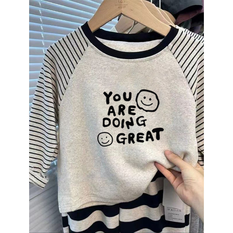 100% algodão meninos listrado manga comprida camiseta primavera outono novo estilo médio grande crianças bebê Anime impr