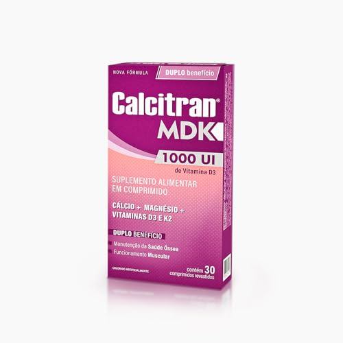 Cálcio Magnésio Vitamina K2 Fqm Calcitran Mdk 30 Comprimidos Sem Sabor
