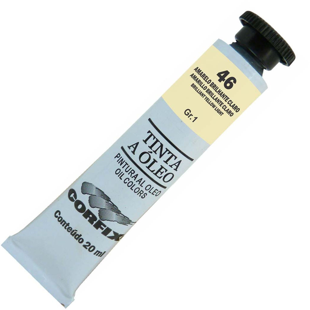 Tinta a Óleo 20ml Gr-1 Corfix Tons Amarelo, Vermelho, Violeta