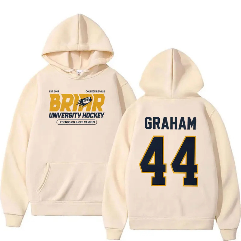 Ice hockey Briar University Graham 44 Hoodie TV Series Off Campus Clothing Pullover Sweatshirt Men's Vintage Long Sleeve