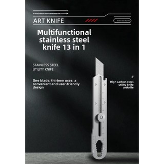 Faca utilitária resistente de aço multifuncional, cortador de papel de aço inoxidável multifuncional, faca Industrial, f