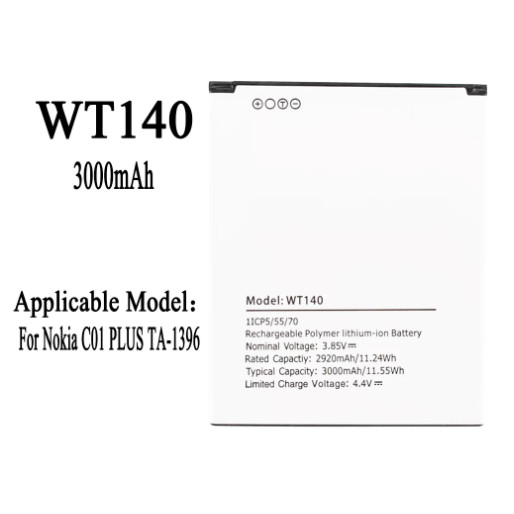 [Estoque pronto] Adequado para Nokia C01 PLUS TA-1396 WT140 Nova bateria de celular de grande capacidade 3.000mAh