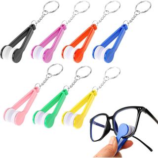 Conjunto de 7 Peças para Limpeza de Óculos, Mini Limpador de Óculos de Sol em Microfibra com Chaveiro, Pano de Limpeza M
