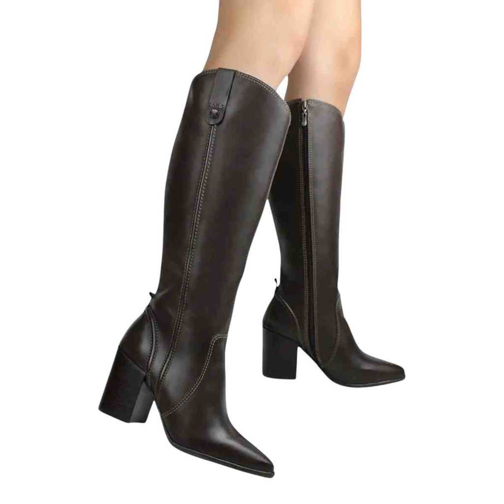 BOTA FEMININA BOTTERO 377703 CANO LONGO ZIPER SALTO ALTO