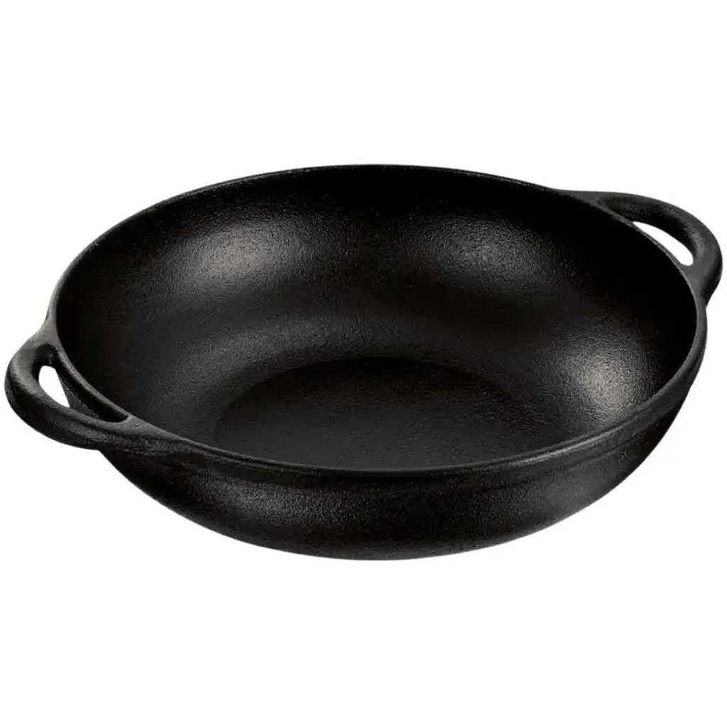 Panela Parmegiana Wok Disco de Ferro Fundido com Alça 22cm 1,5 Litro