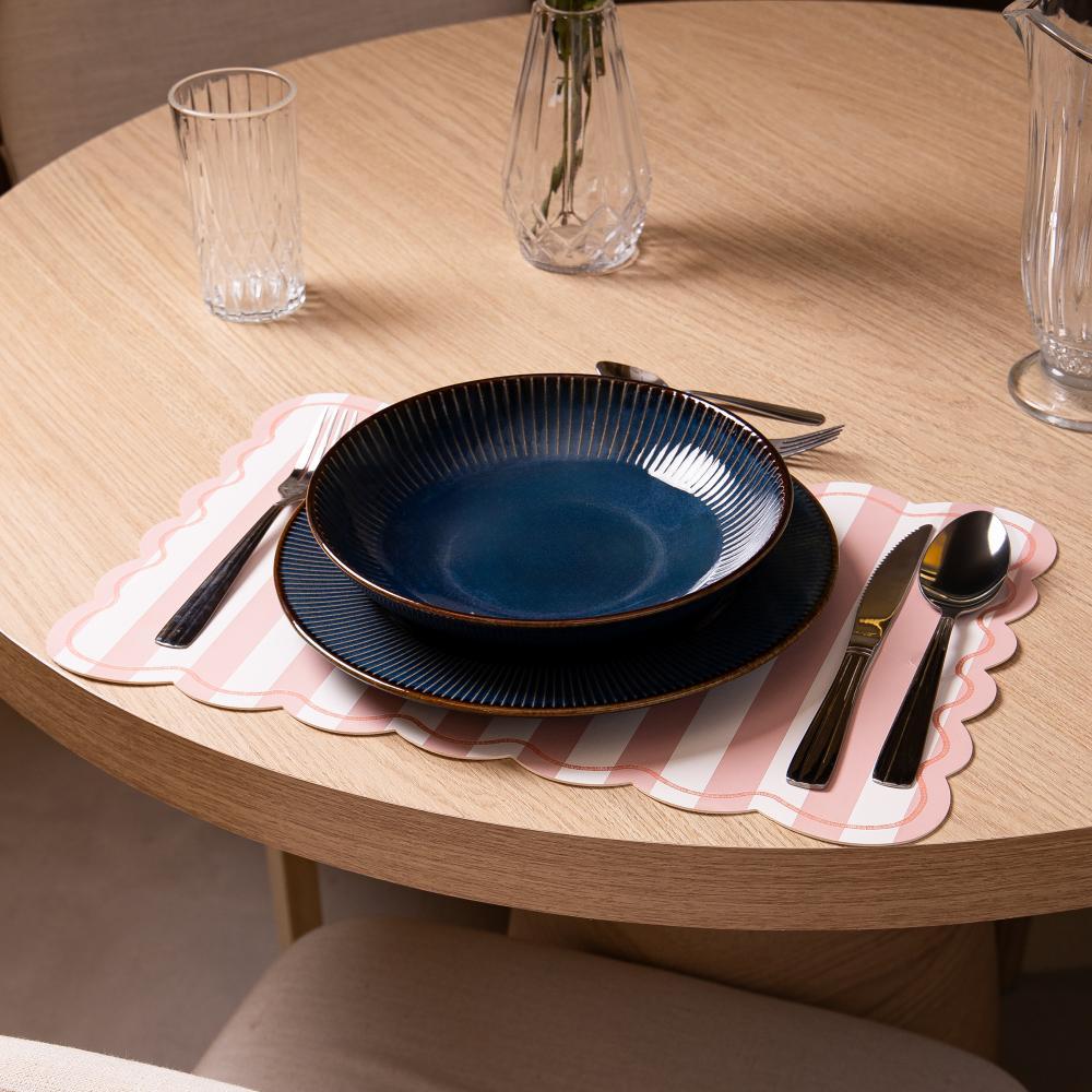 Lugar Americano Alinhare 43,5cm x 28,5cm Rosa PVC para Mesa Posta Decoração Proteção e Refeições Elegantes Qualidade Uso — imagem 2 de 2