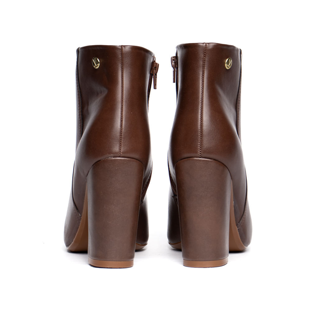Bota Feminina Vizzano Cano Curto Bico Fino Marrom