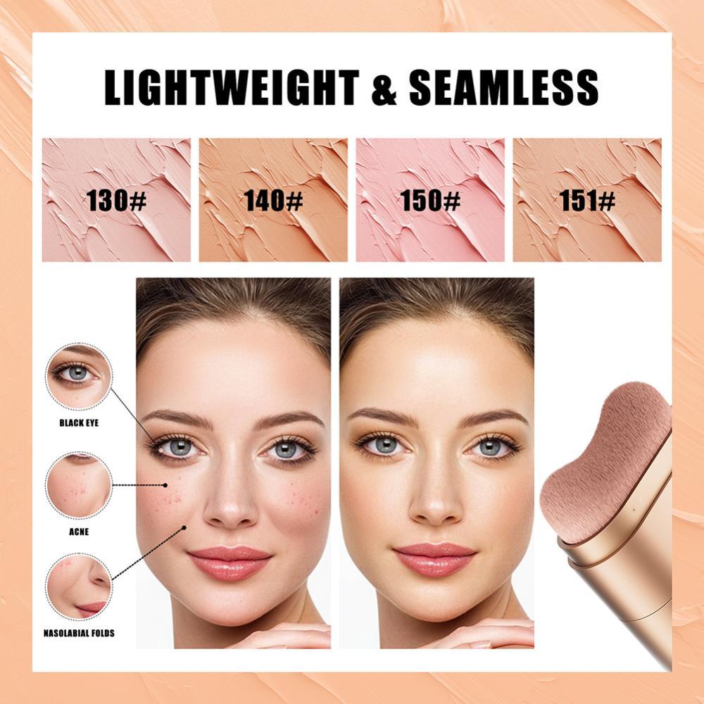 TKEY 2-Em-1 Corretivo Fundação Vara Cobre Olheiras À Prova Dwaterproof Água Resistente Ao Suor Maquiagem Facial Borracha