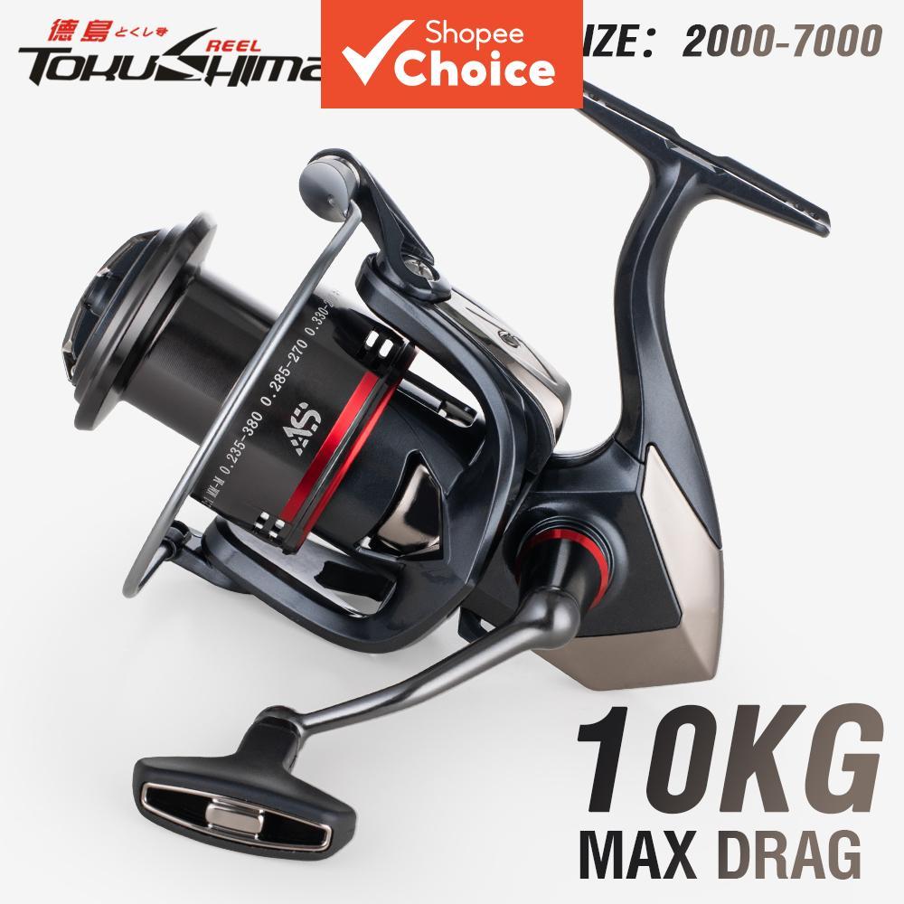 Carretilha de Pesca TOKUSHIMA 1 Peça 2000-7000 Série 22LB Max Drag Lançamento Suave 5.2:1 Relação de Engrenagem Carretel