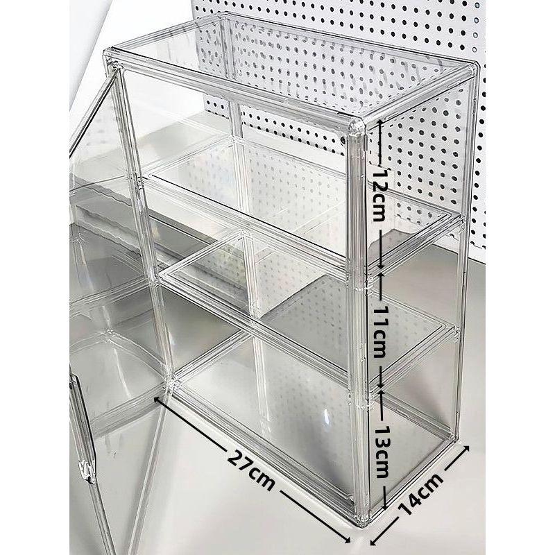 Display acrílico transparente magnético Multi-camada feito à mão boneca suporte de armazenamento de grande capacidade ba