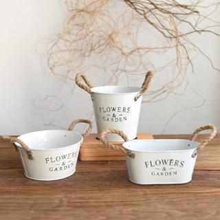 Chu estilo nórdico simples Metal lata vaso de flores balde Pastoral balde de armazenamento de ferro cesta de armazenamen