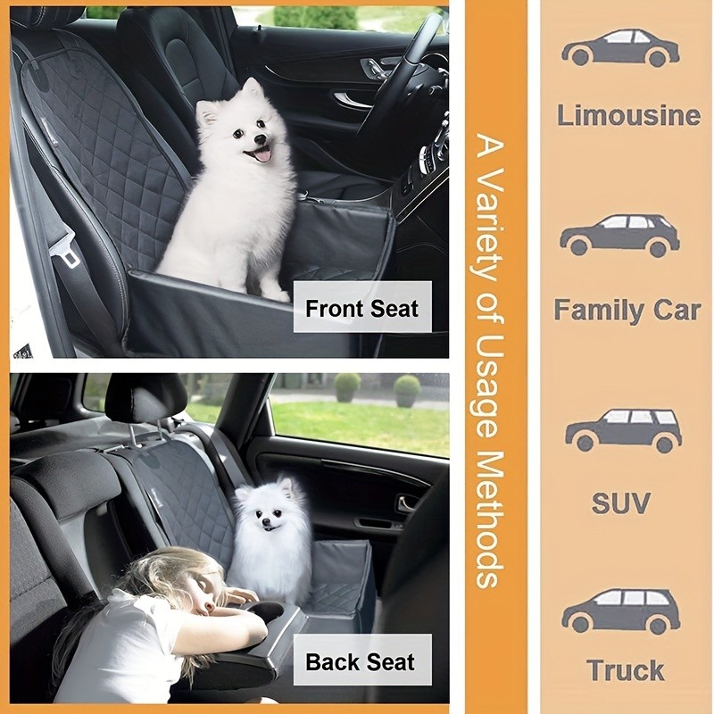 Mala de transporte dobrável  impermeável para pets em carros bancos dianteiros e traseiros estilo rede