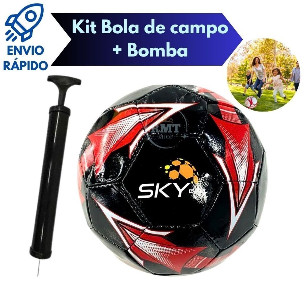 Bola De Campo E Bomba De Ar Portátil Manual Futebol Jogo Treino