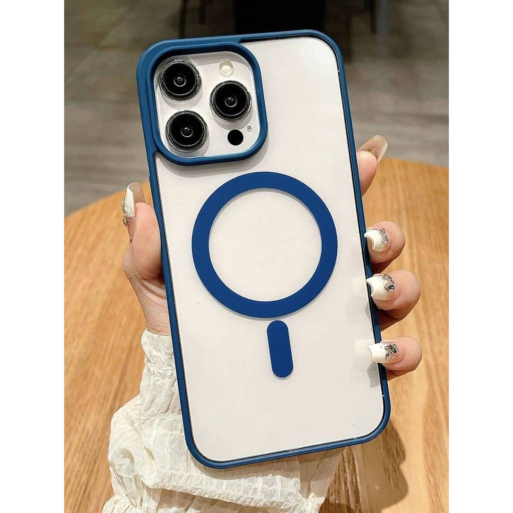 1 Peça Capa de Carregamento Sem Fio Magnética, Capa Acrílica Dura Transparente, Compatível Com iPhone16e/16/16Pro/16ProM