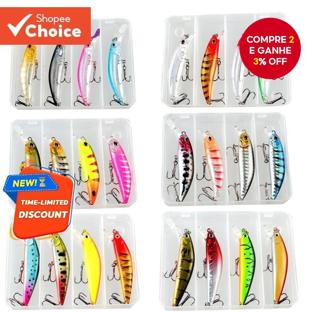 Boxxed 4 Pcs Afundando Minnow Iscas De Pesca 8g/6.5g Verão Baixo Ao Ar Livre