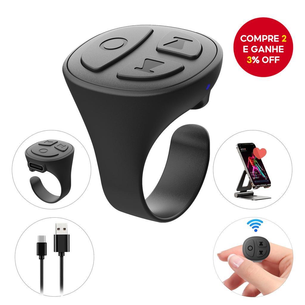 Controle Remoto para Tik Tok, Virador de Páginas para iPad iPhone, Controle Remoto Bluetooth para Gravação de Vídeo,