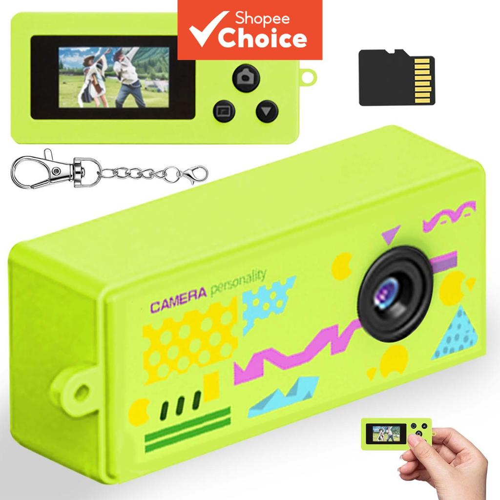 Mini Chaveiro Câmera Digital Com Filtros Embutidos Tamanho De Bolso Para Viagens Vlogging Retro Verde Presente De Aniver