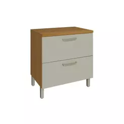 Balcão de Cozinha Princesa 1 Porta Basculante e 1 Gaveta c/ Tampo 80cm Freijo/Off White - Nesher