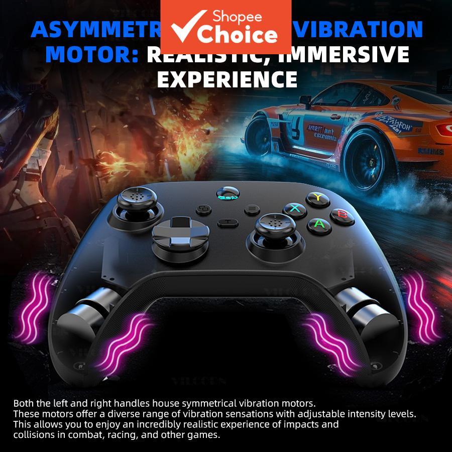 Controlador de Jogo com Fio para iOS Android PC Joystick Hall com Seis Eixos de Movimento Bluetooth Compatível com Steam