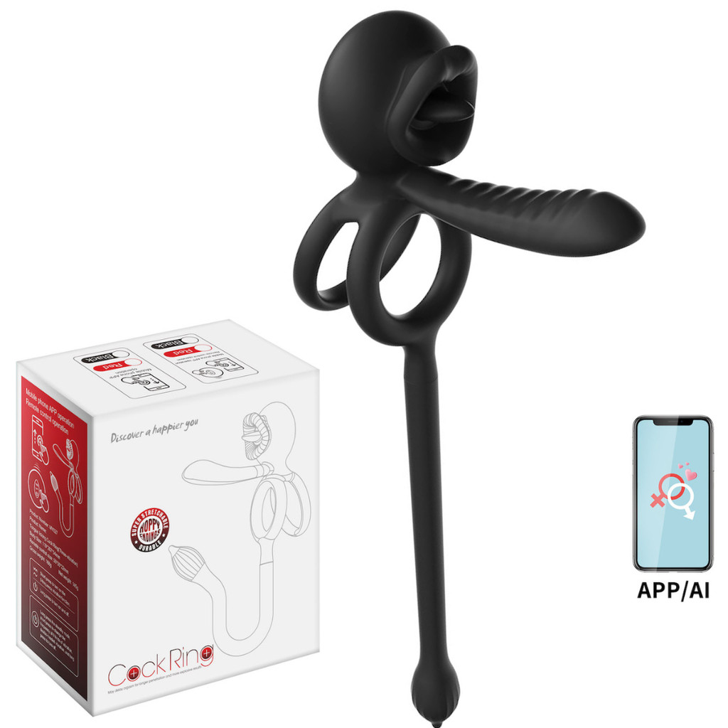 Anel Peniano Duplo e Meia Capa Controle Aplicativo Plug Anal