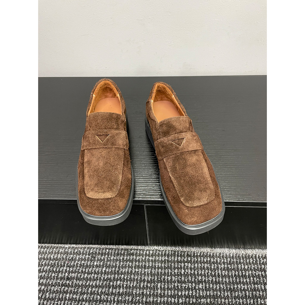 [Baba Xiansen] Mocassins de couro de camurça estilo dinheiro antigo masculino Casual sapatos de couro de sola grossa bic