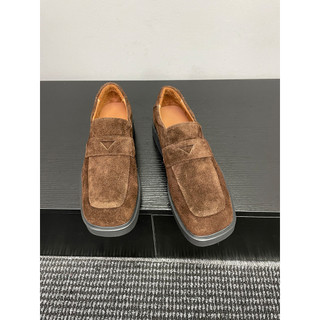 [Baba Xiansen] Mocassins de couro de camurça estilo dinheiro antigo masculino Casual sapatos de couro de sola grossa bic