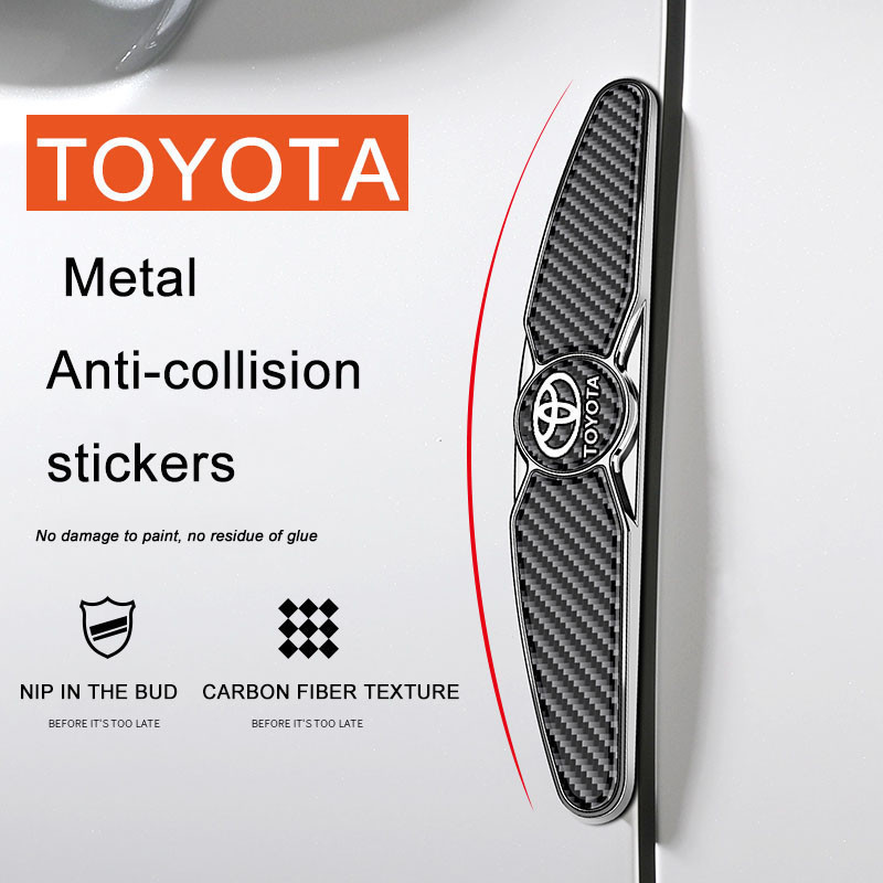 Faixa anti-colisão de fibra de carbono metálica para portas de carro protege Toyota Vios Raize Wigo Rush Wish Corolla Cr