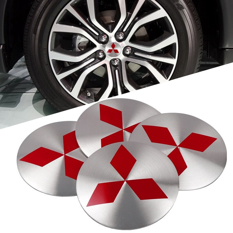 Conjunto de 4 Adesivos para Calota de Roda de Carro, Acessórios de Estilo Automotivo para Mitsubishi ASX Lancer L200 Paj