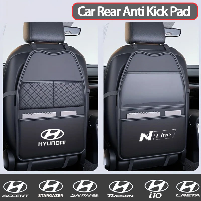 Tapete Traseiro Para Assento De Carro , 2 Peças , Protetor Anti-Chute Com Bolso E Suporte Tablet Hyundai Accent Creta Sa