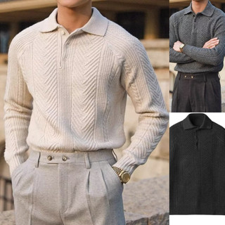 Suéter masculino cor sólida meia gola alta suéter POLO masculino suéter de malha Slim fit Stretch