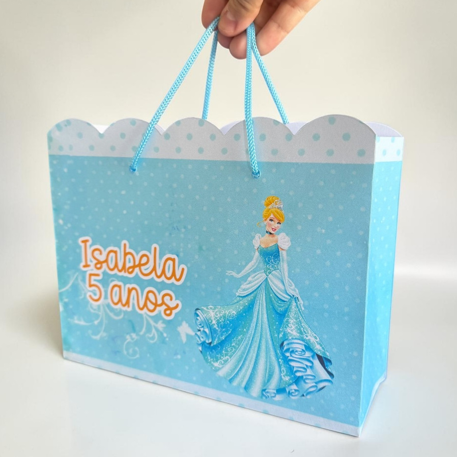 Sacolinhas G Princesa Cinderela Personalizada – Lembrancinha/ bolsinhas mimos Festa Infantil