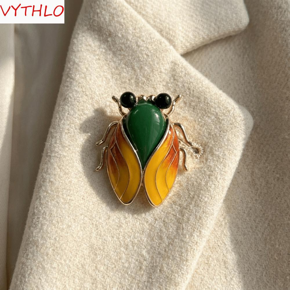 Broche De Cigarra VYTHLO , Alfinete De Lapela De Inseto Realista Estilo Chinês , Esmalte Decorativo De Decoração Elegant