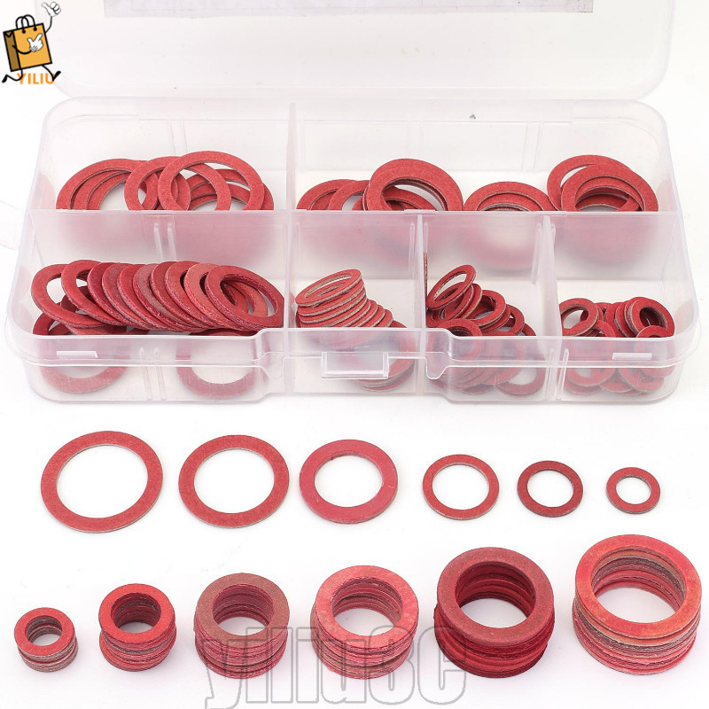 [Prim] Kit De Junta De Drenagem De Óleo De Carro 100 Unidades-Anel De Vedação-Acessórios Para-Arruela Do Cárter Motor-Su