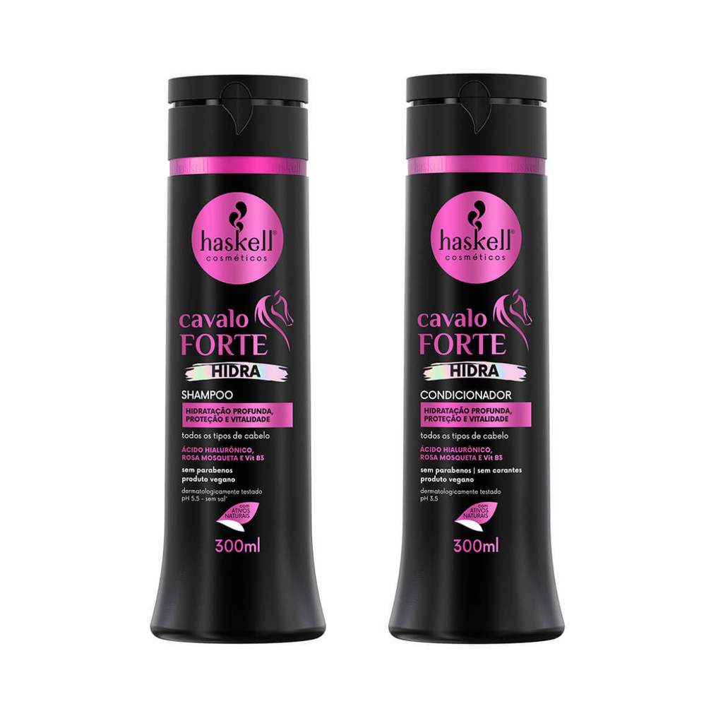 Kit Shampoo e Condicionador 300ml Cavalo Forte Hidra - Haskell