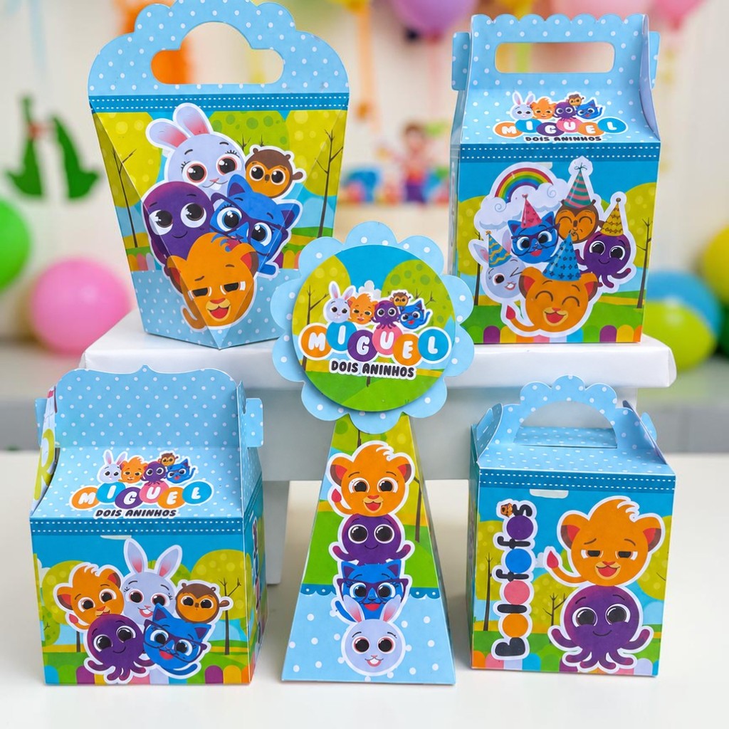 Personalizados BOLOFOFOS AZUL (PEGUE E MONTE) - kit festa - lembrancinha - aniversario - caixinhas personalizadas