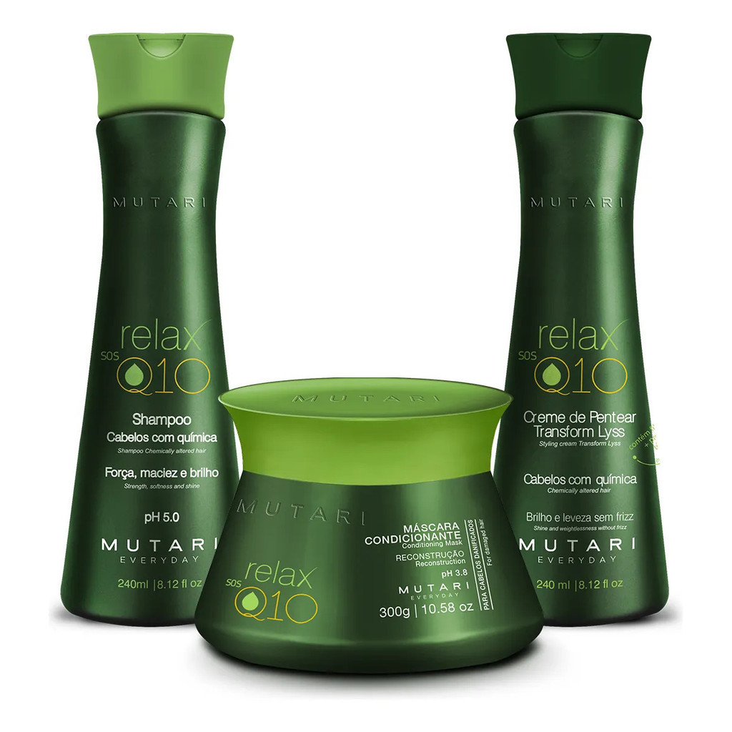 Kit Sos Q10 Relax Mutari Tratamento Para Cabelo Com Química