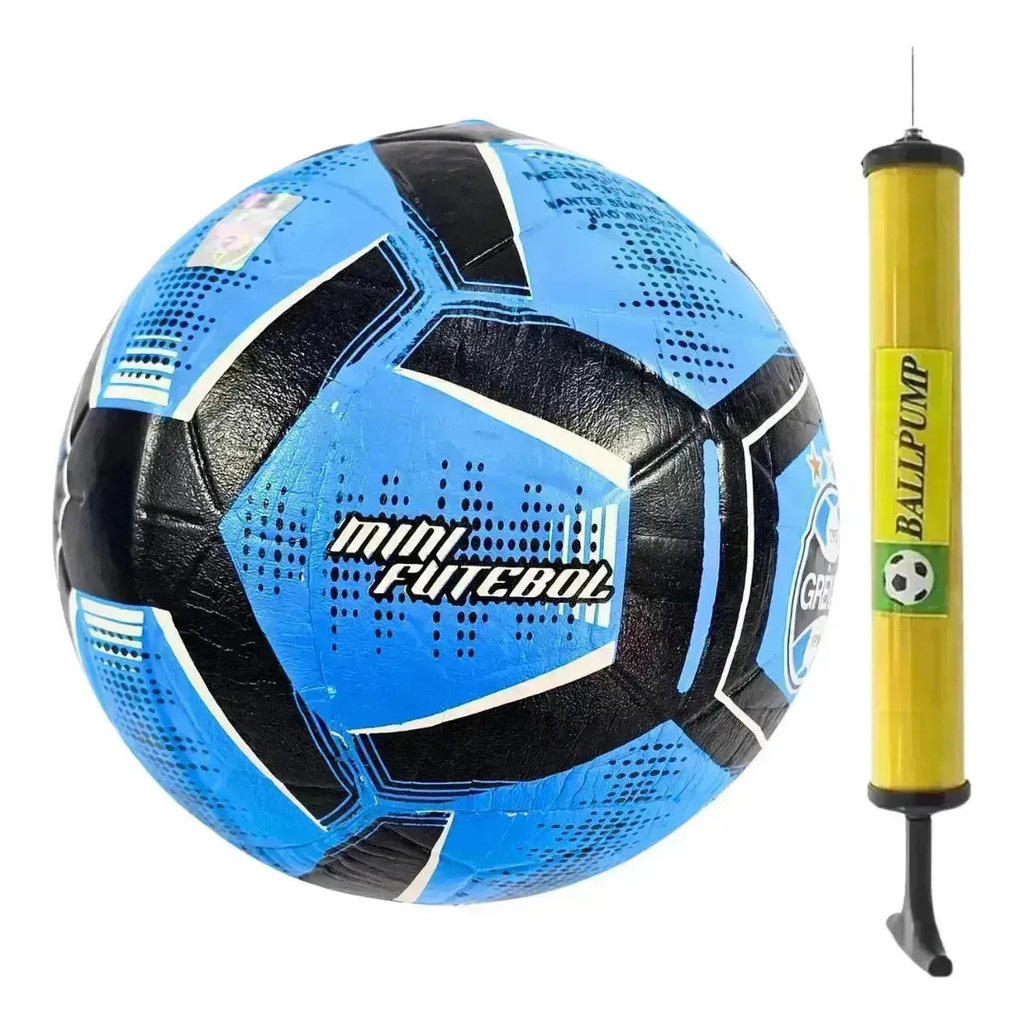 Kit Mini Bola Grêmio Dualt PVC Sintético Com Visual Personalizado E Bomba Manual