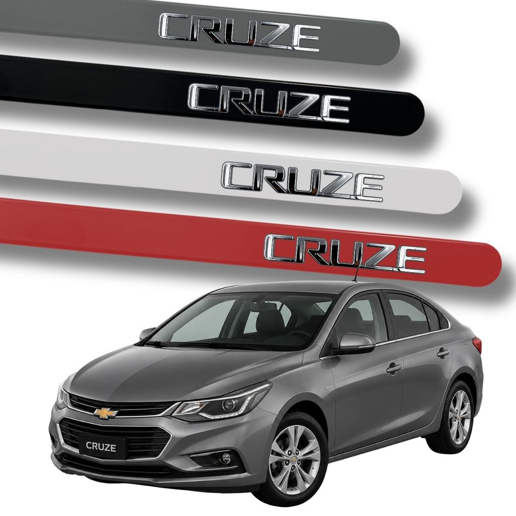 Jogo Friso Slim Lateral Chevrolet Cruze Escrita Cromada