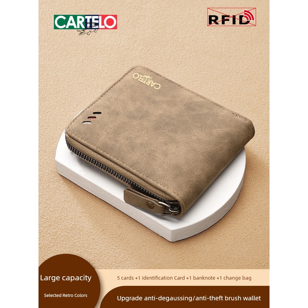 carteira masculina carteira masculina com ziper Carteira de armazenamento masculina Anti-desmagnetização Katile Crocodil
