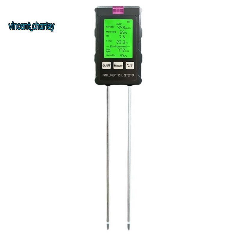 [vincent_c] Testador De Solo 6 Em 1 Umidade Luz Solar Medidor De PH Temperatura Fertilidade Do Jardim Planta De Flores