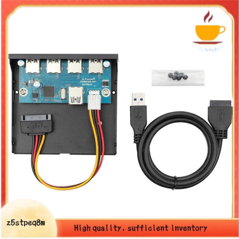 Adaptador De Cabeçalho Do Painel Frontal USB 3.0-C E HUB 4 Portas Para Cabo Da Placa-Mãe Floppy Bay De 3.5 "