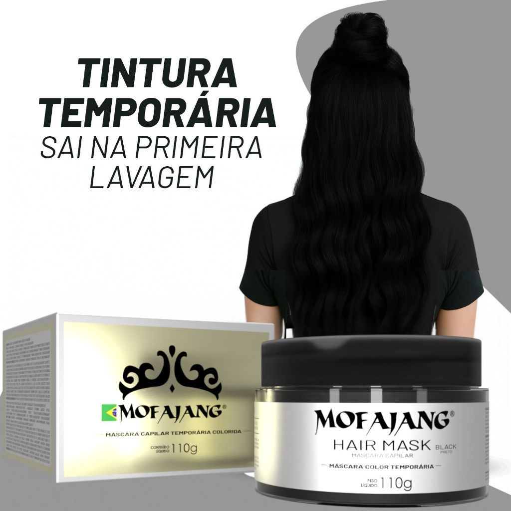 Mofajang Mascara De Coloração Temporária - Black 110g Troia