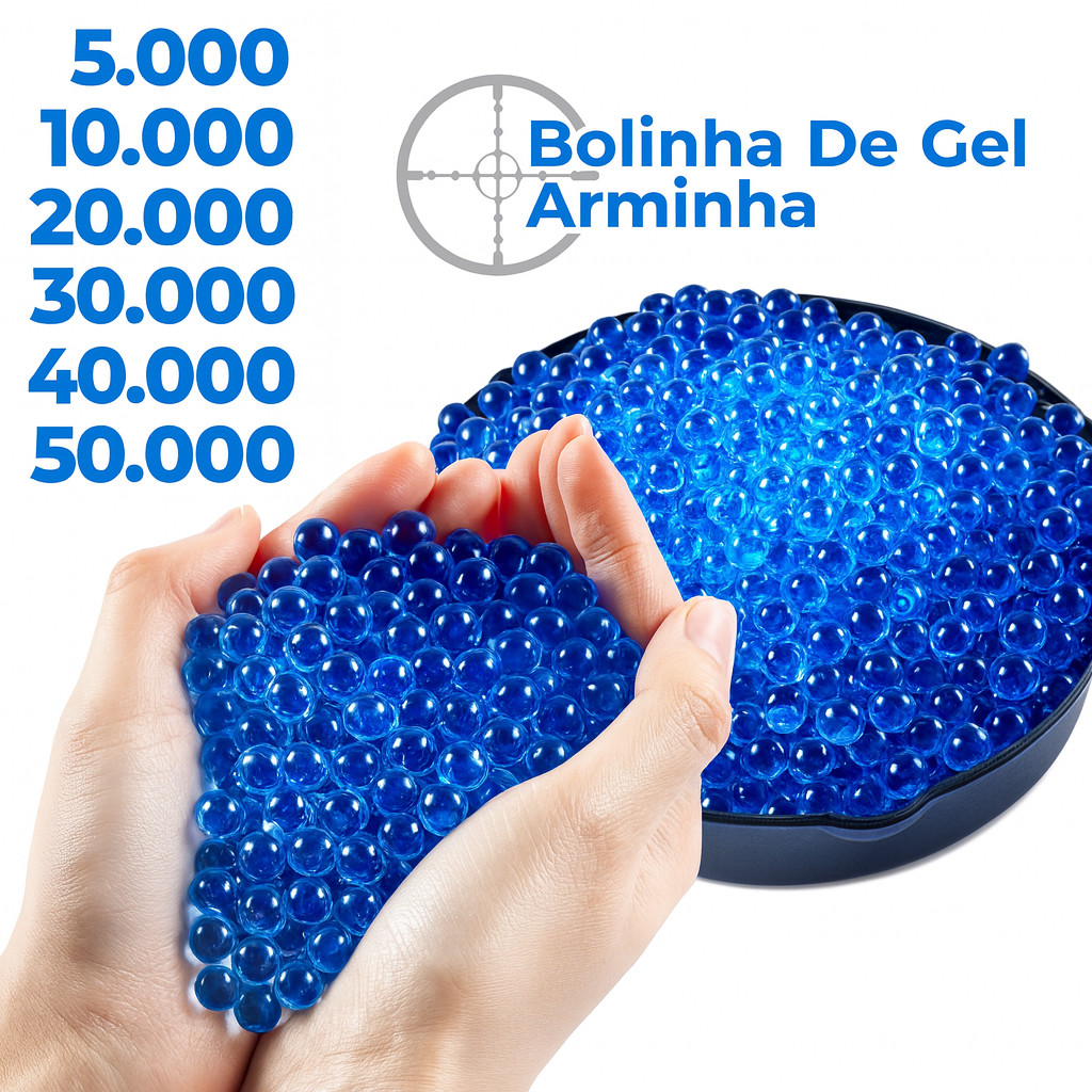 Kit Bolinhas de Gel Orbeez Arminha Brinquedo Cresce na Água Munição 7mm